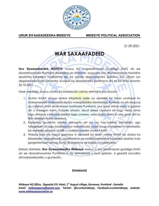 PUNTLAND: Dimuqraadiyadii curdinka ahayd oo god ka sii laalaada