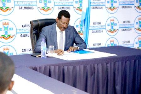 Madaxweynaha Galmudug oo magacaabay Wasiiro cusub