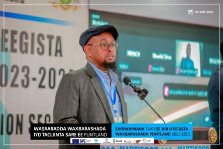 Hadaljeedinta Agaasimaha Guud ee Wasaarada Waxbarashada iyo Tacliinta sare ee Puntland Maxamed Cali