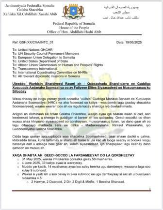 Guddiga Xuquuqda Aadanaha Soomaaliya ay la Wareegeen Siyaasiyiin Musuqmaasuq ku Sifoobay