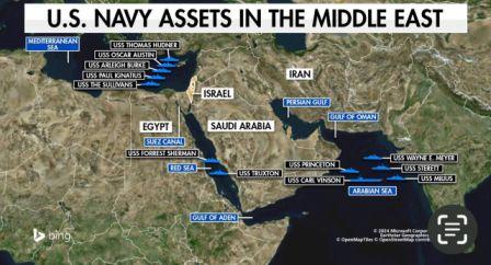 Marakiib Mareykanku leeyahay oo isral ka difaacaya gantaalada Iran.