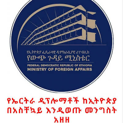 ITOOBIYA OO XIDHAY SAFAARADDEEDII KU TAALAY ERITREA & DIBLOOMAASIYIINTA ERITREA OO AY KU AMARTAY IN 48 SAACADOOD DALKA KAGA BAXAAN